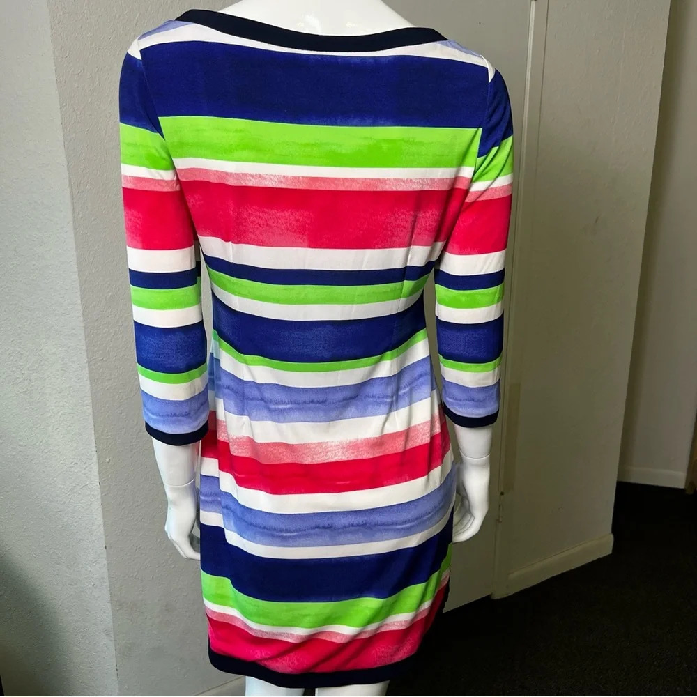 Vince Camuto Striped Watercolor Dress Sz 8 - Picture 2 of 12